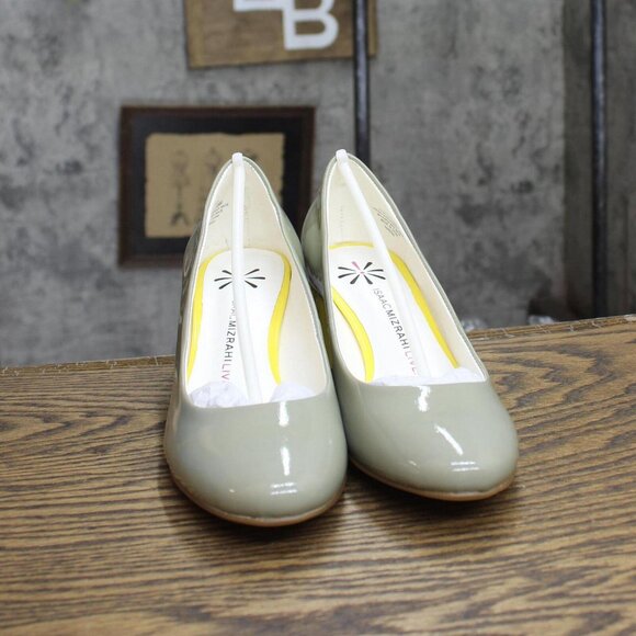 NWT Isaac Mizrahi Live! Womens Colorblock Block Heels Gray / Yellow 6.5M - Picture 3 of 7